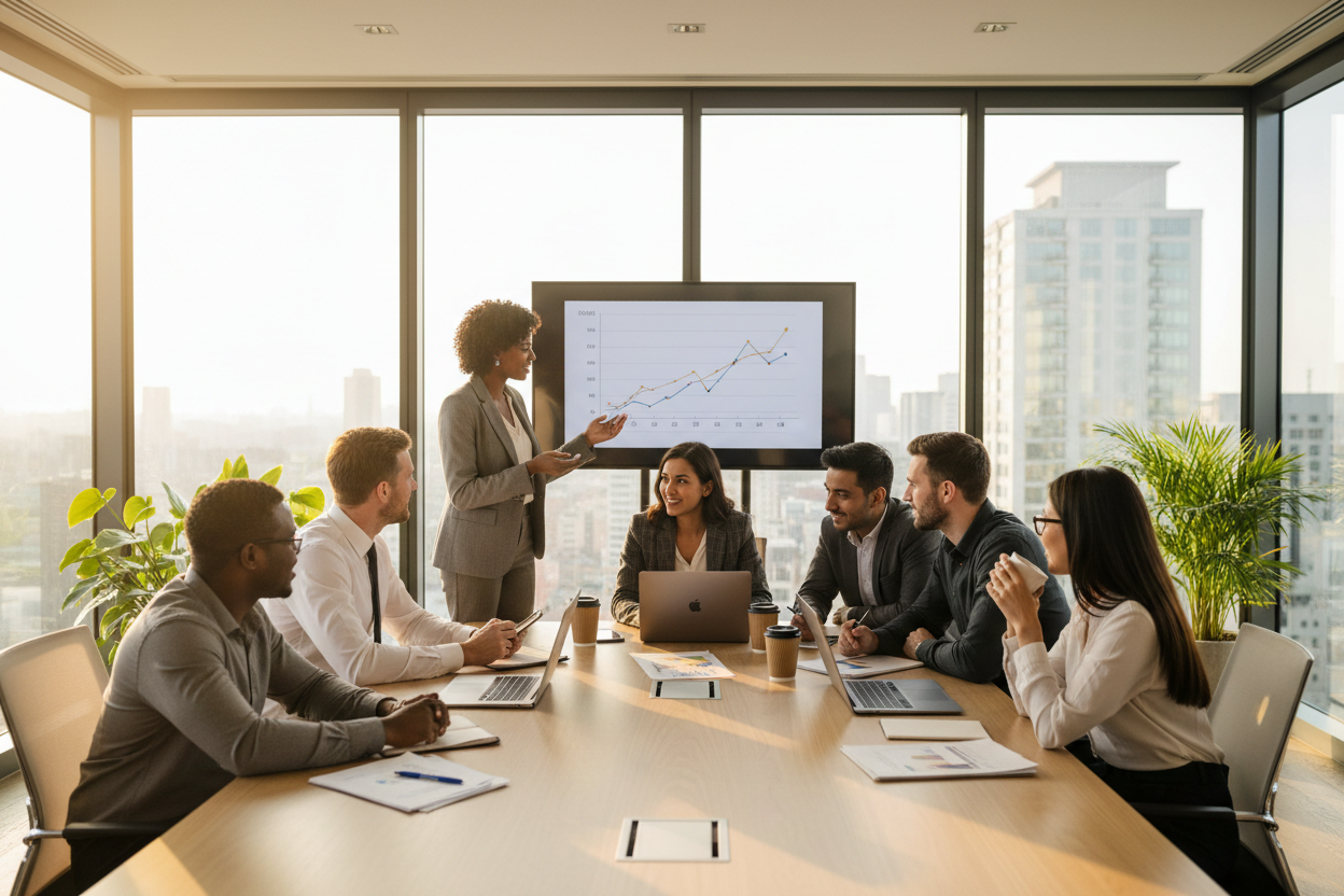 多元团队会议室场景